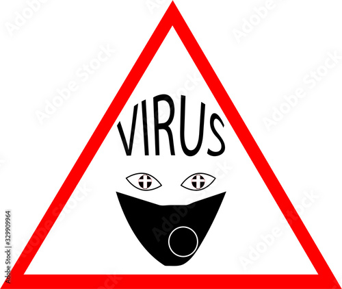 Warning medical symbol caution dangerous virus