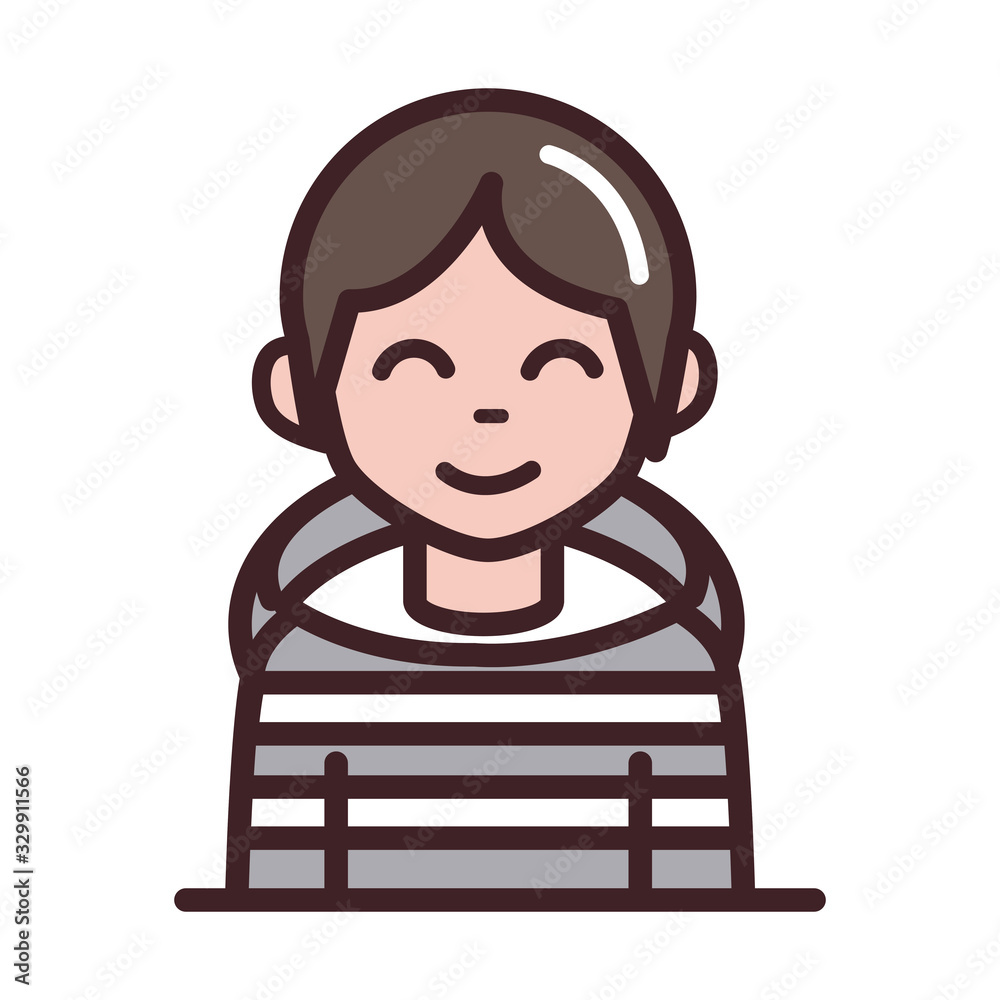 avatar male man portrait cartoon character line and fill style icon avatar male man portrait cartoon character line and fill style icon