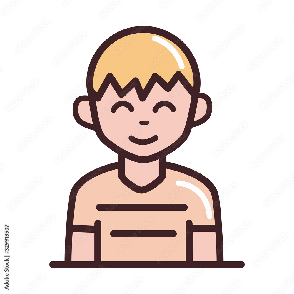 avatar male man portrait cartoon character line and fill style icon avatar male man portrait cartoon character line and fill style icon