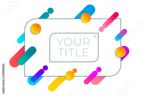 Abstract banner template of geometric radial shapes with place for text. Vector illustration.