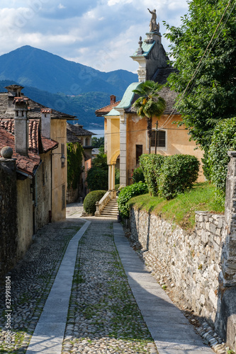 Street in Orta San Giulio  Piedmont  Italy