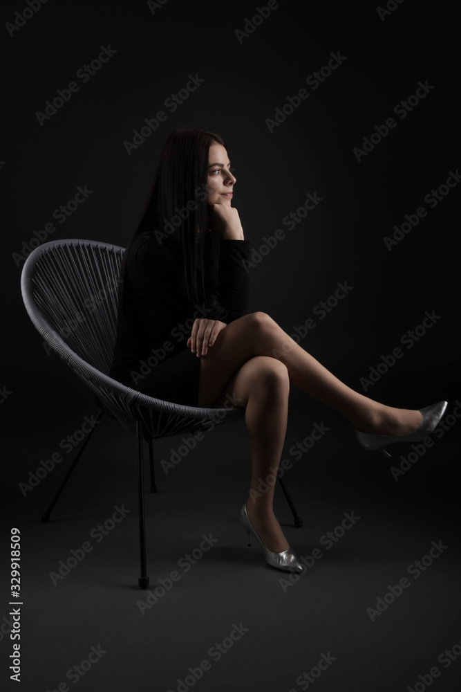 Fototapeta premium Vogue style portrait of beautiful delicate woman 