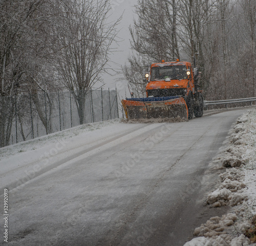 Snowplow as it clears the road