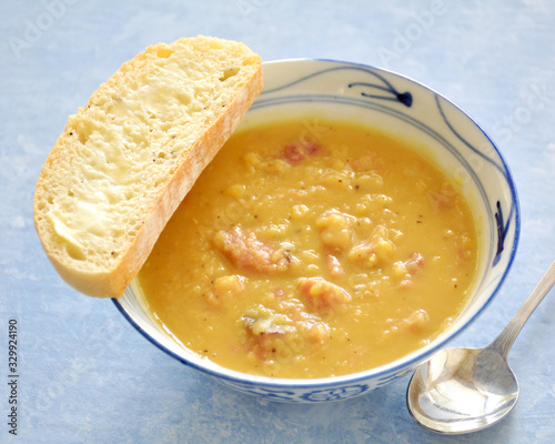 Hearty ham and lentil soup photo