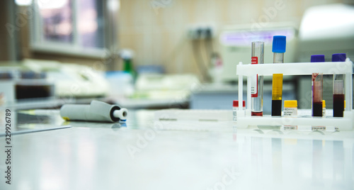 Medical lab equipment. Blood test Medical concept