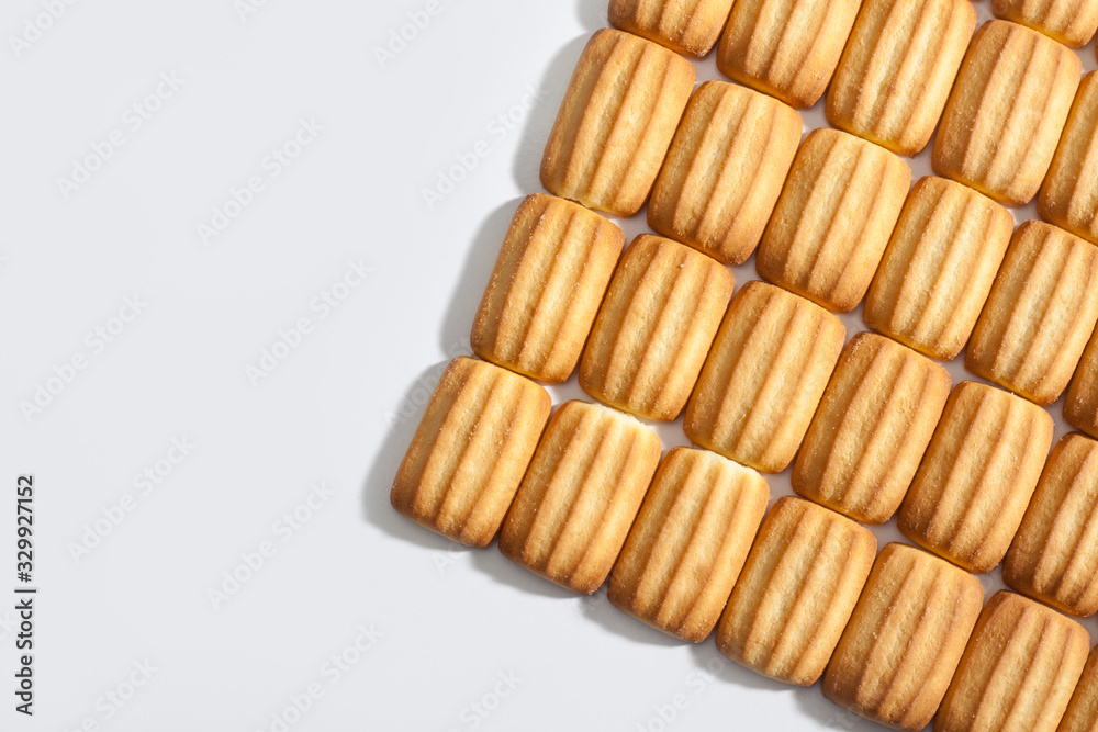 Fototapeta premium Biscuits isolated on white background. Sweet biscuits.