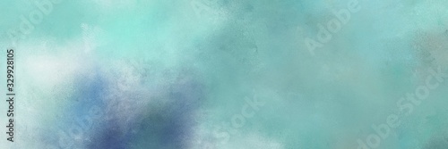 abstract painted art retro horizontal texture background with pastel blue, light gray and teal blue color