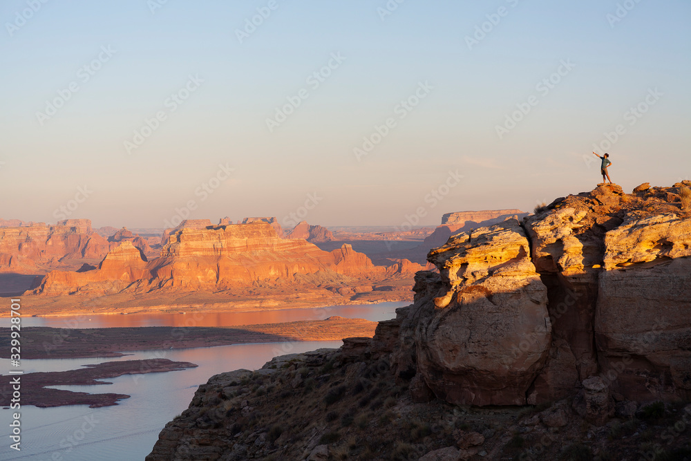 Person Posing Over Desert View – Lake Powell Utah