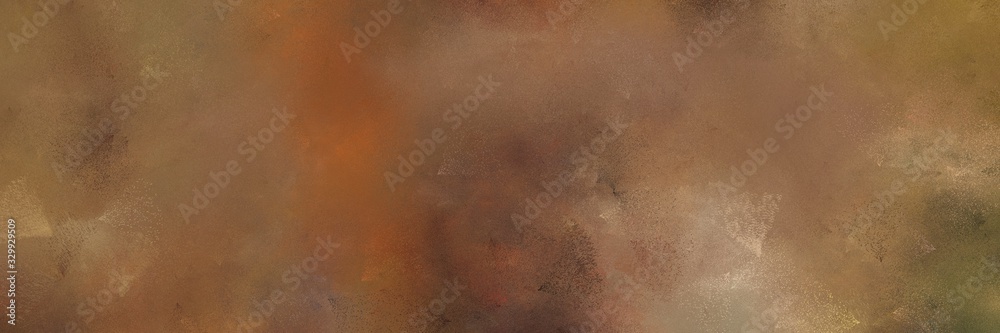 Fototapeta premium abstract painted art aged horizontal background texture with pastel brown, rosy brown and old mauve color