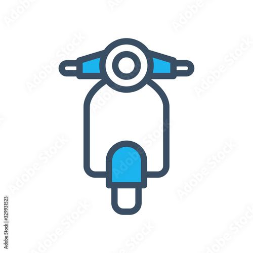 Scooter icon filled outline style