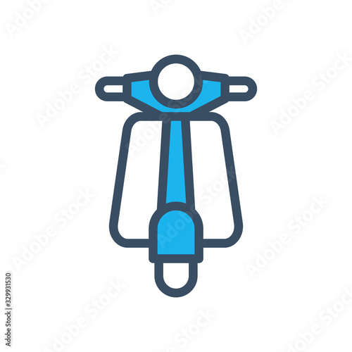 Scooter icon filled outline style