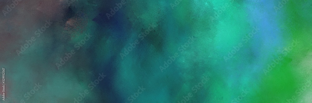 painted grunge horizontal design with sea green, dark slate gray and light sea green color