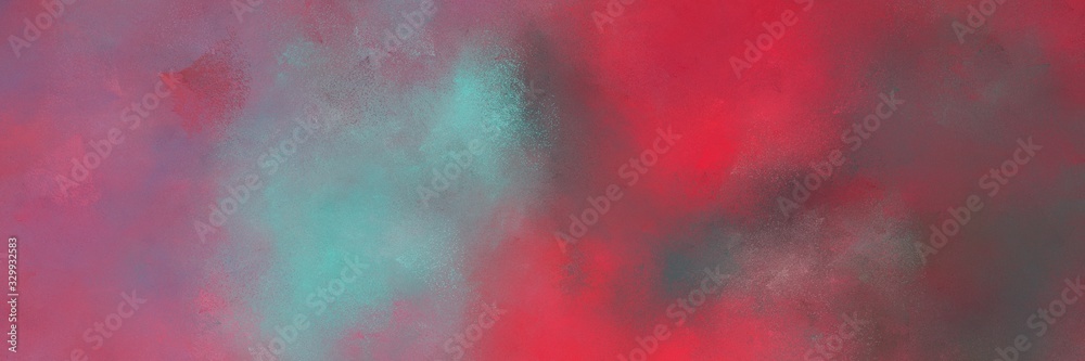 abstract painted art old horizontal background header with antique fuchsia, dark moderate pink and cadet blue color