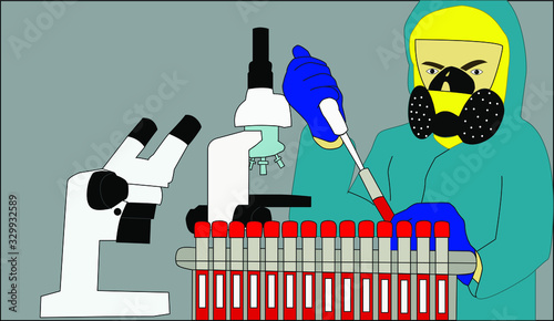 medico patologo analizando muestras de sangre en el laboratorio