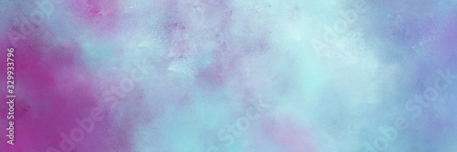 abstract painted art retro horizontal background with light steel blue, pastel blue and antique fuchsia color