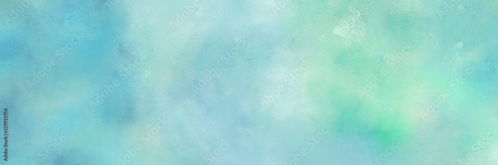 painted decorative horizontal design with pastel blue, medium aqua marine and lavender color