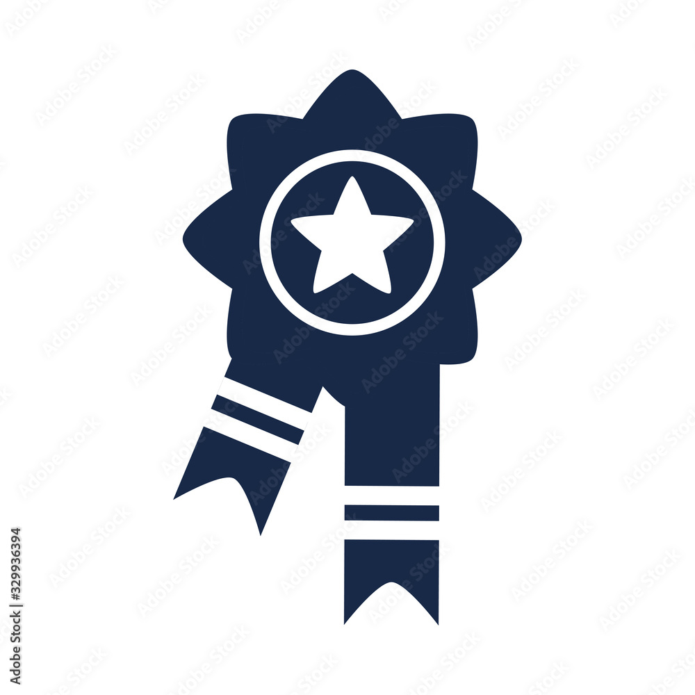 memorial day rosette ribbon decoration american celebration silhouette style icon