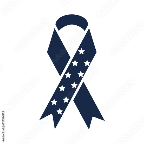 memorial day ribbon stars american celebration silhouette style icon