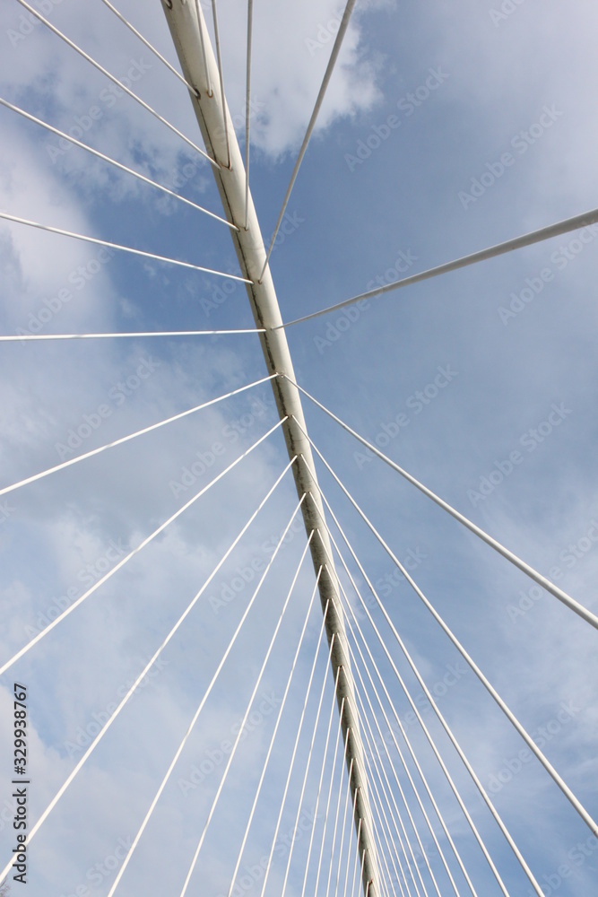 Suspension bridge under the clouds Suspension bridge under the clouds