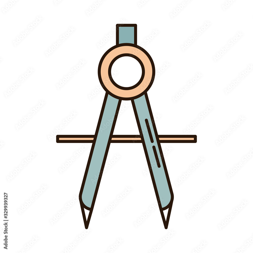 school education geometric compass supply line and fill style icon school education geometric compass supply line and fill style icon