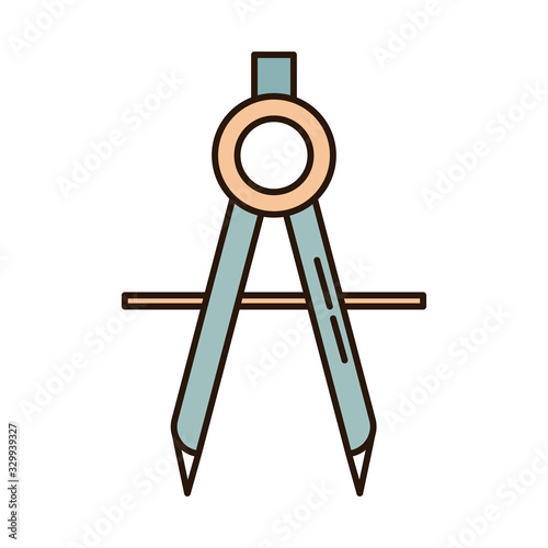 school education geometric compass supply line and fill style icon