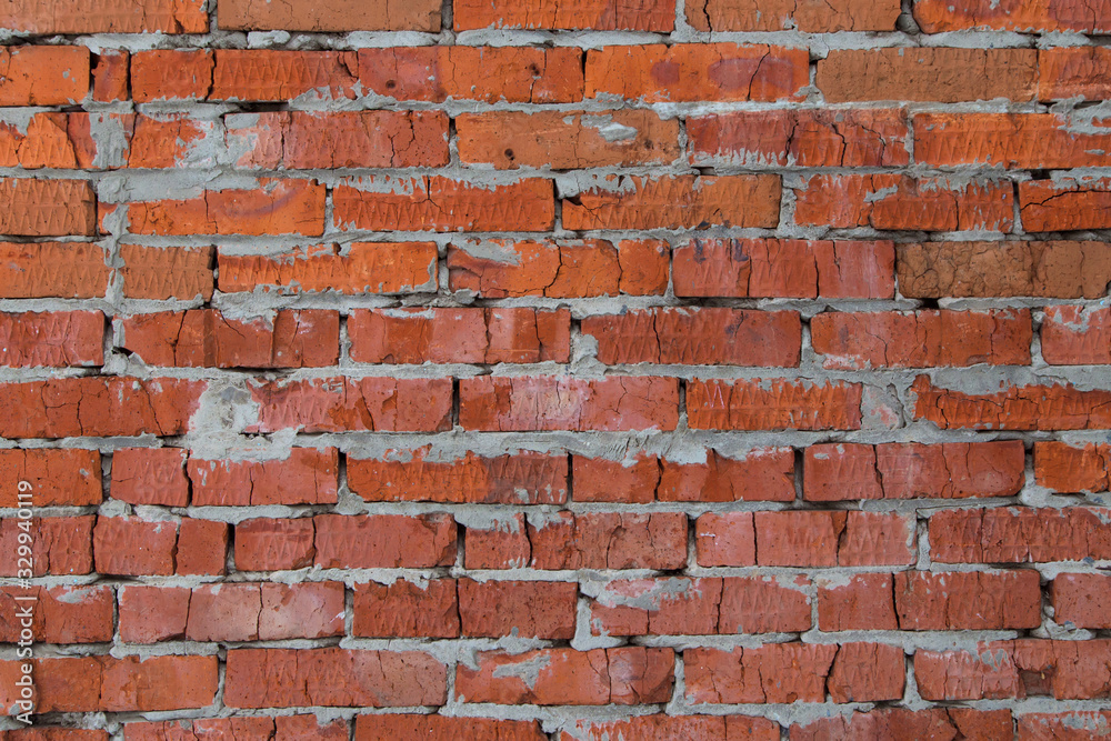 Obraz premium Old grunge brick cracked wall texture background
