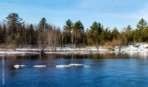 Wisconsin River in Merrill, Wisconsin starting to melt