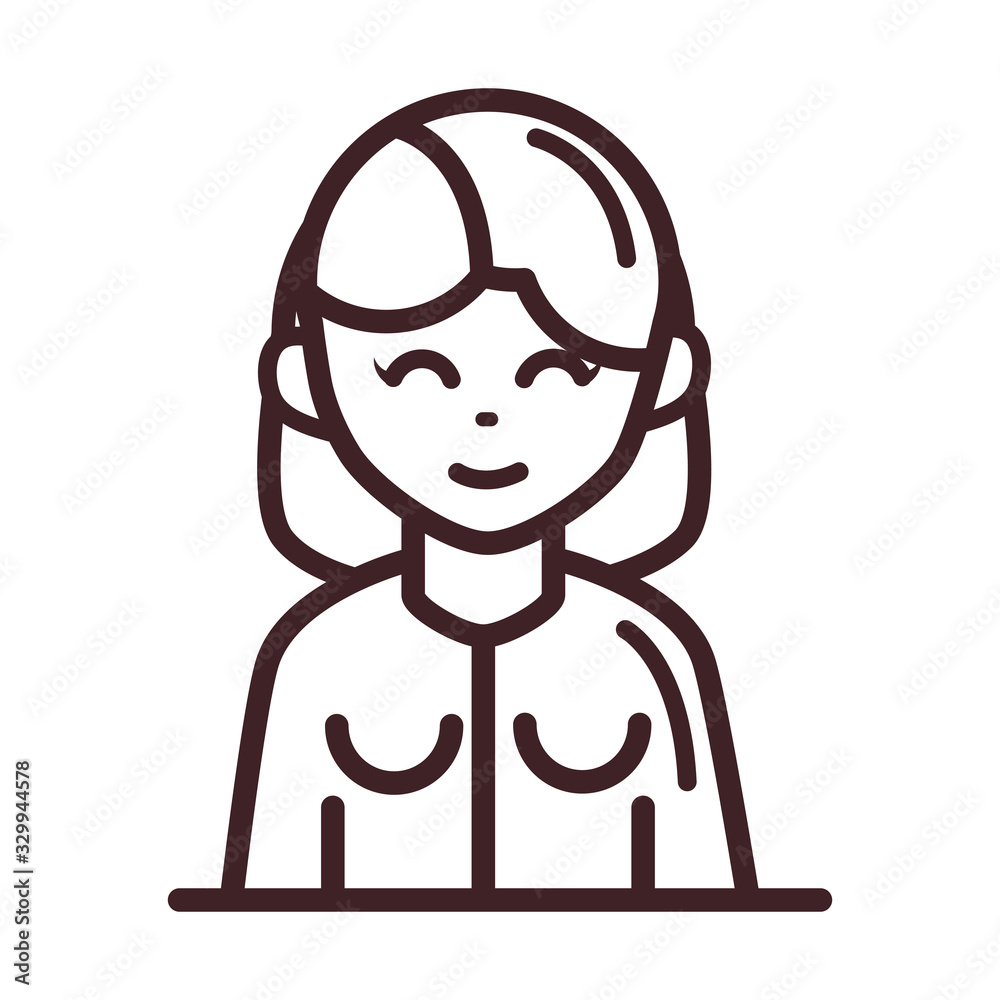 avatar woman female character portrait cartoon line style icon avatar woman female character portrait cartoon line style icon