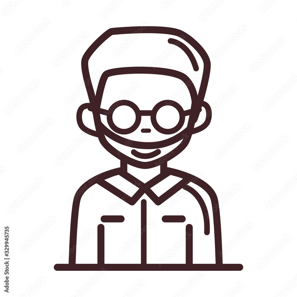 avatar male man portrait cartoon character line style icon avatar male man portrait cartoon character line style icon