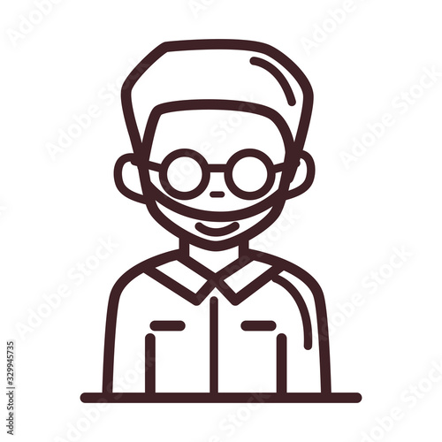 avatar male man portrait cartoon character line style icon
