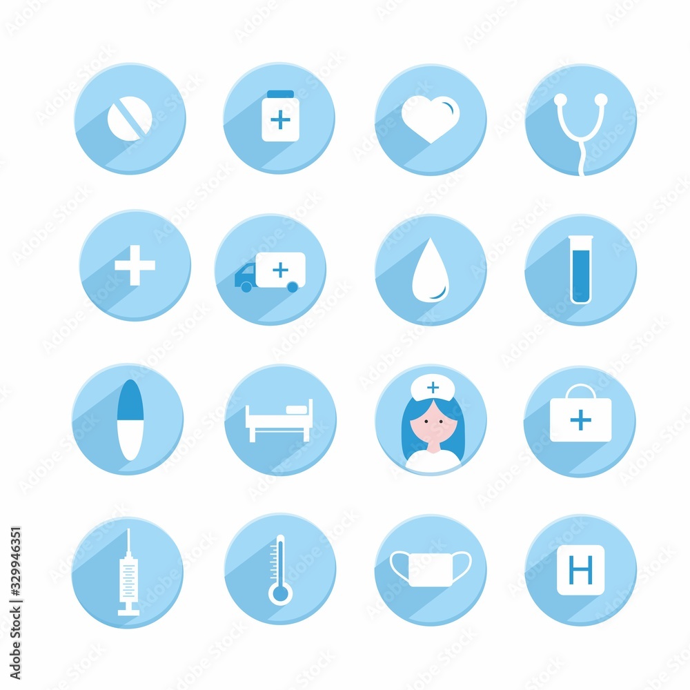 Medicine and health icons set