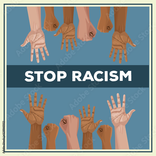 interracial hands stop racism campaign