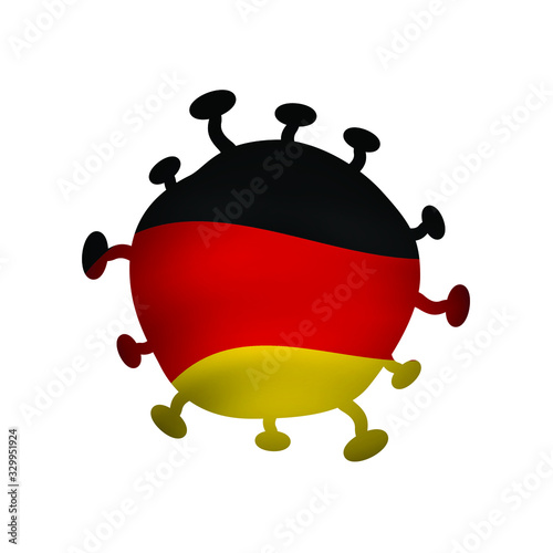 Coronavirus, Covid-19 with Germany flag vector, Disease crisis.