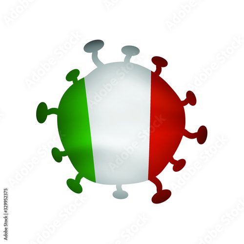Coronavirus, Covid-19 with flag vector, Disease crisis.