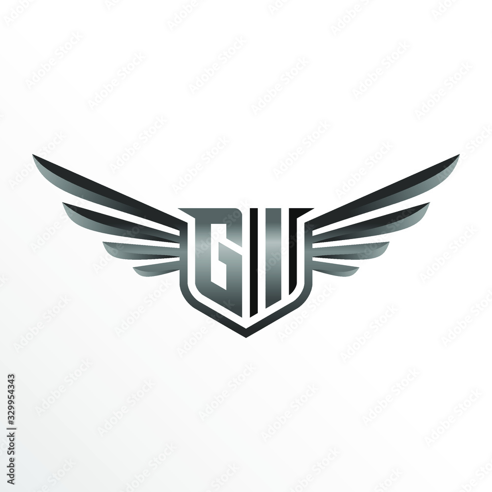 Initial Letter GI with Wings