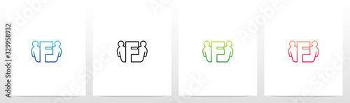 Humans Besides Letter Logo Design F