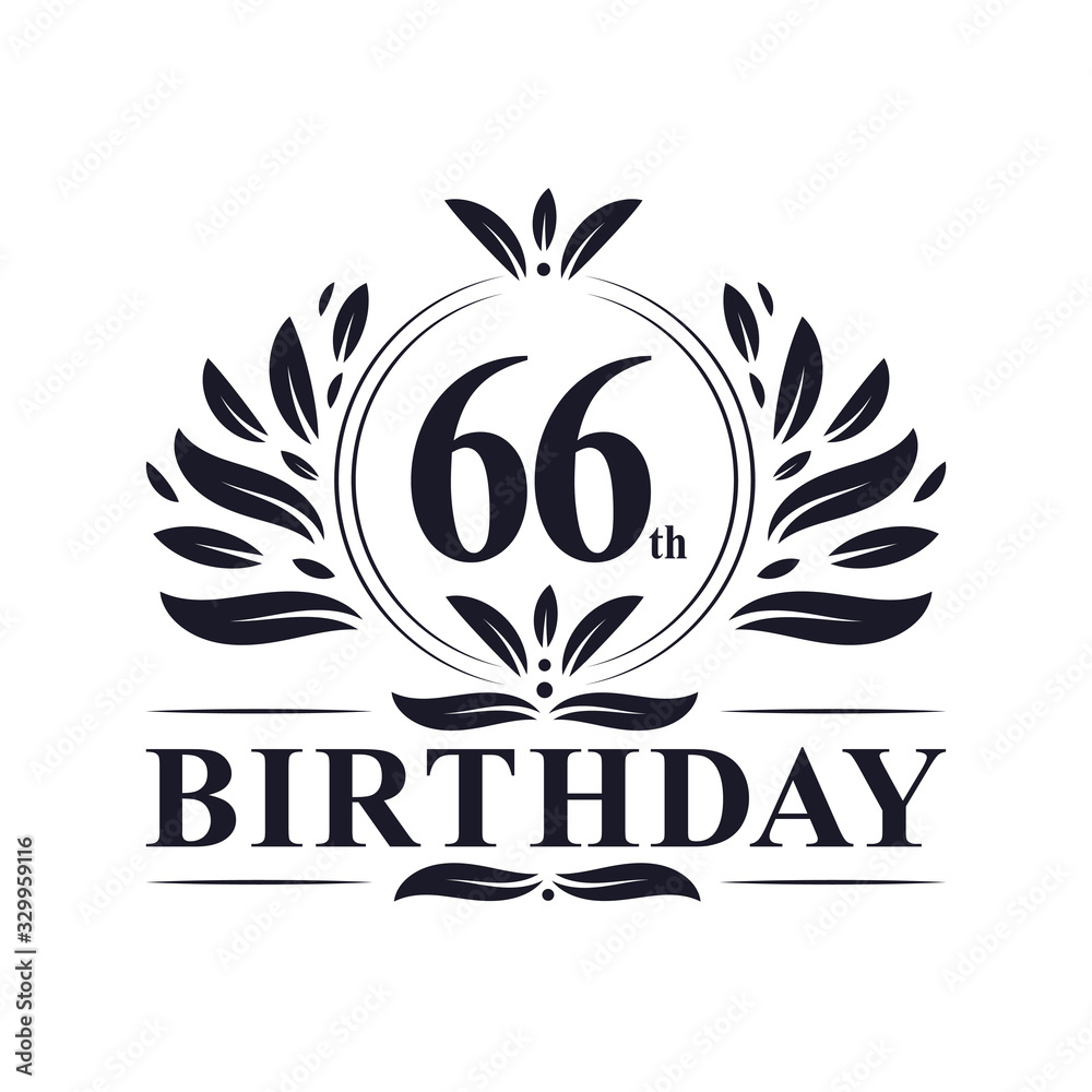 66 years Birthday logo, 66th Birthday celebration. 66 years Birthday logo, 66th Birthday celebration.