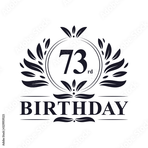 73 years Birthday logo, 73rd Birthday celebration. photo