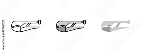 locking pliers or vise grip icon set isolated on white background for web design