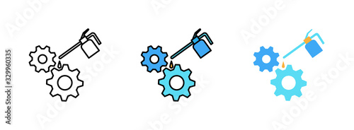 Metal oiler icon set isolated on white background for web design