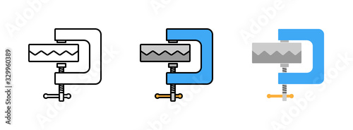 vise clamp icon set isolated on white background for web design photo