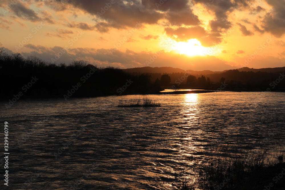 Obraz premium 夕焼け空 美しい風景