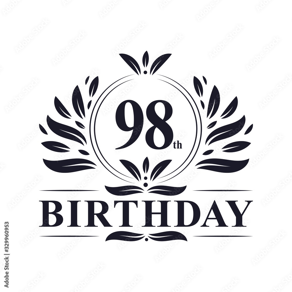 98 years Birthday logo, 98th Birthday celebration. 98 years Birthday logo, 98th Birthday celebration.