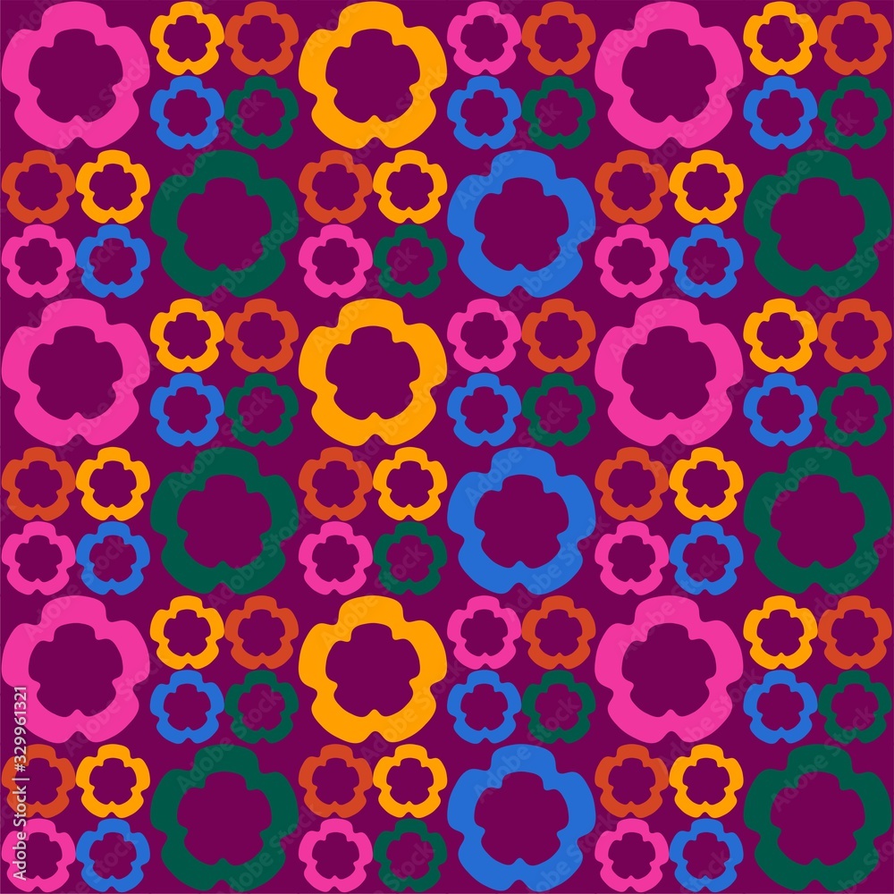 Colorful Seamless Pattern With Flowers, Abstract, Illustrator Floral Pattern Wallpaper 