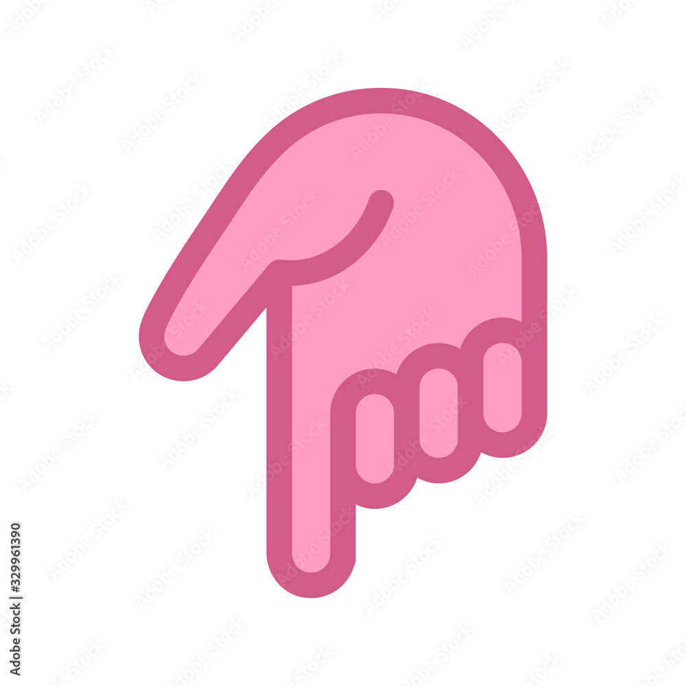 Obraz premium Hand pointing down icon