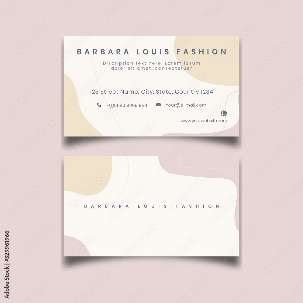 Beauty simple cute fashion abstract business card design