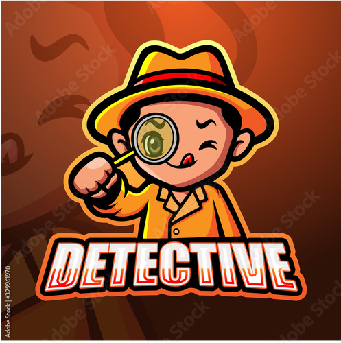 Detective mascot esport logo design