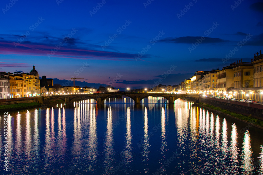 bridge at night - Florence - Italy