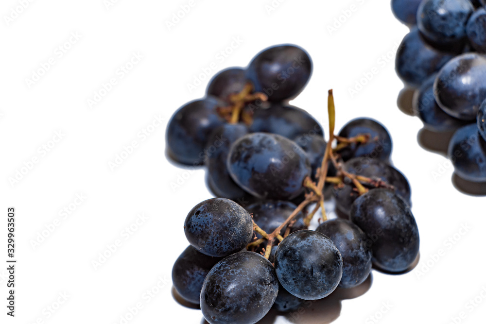 Bunches of dark grapes isolated on white background Bunches of dark grapes isolated on white background