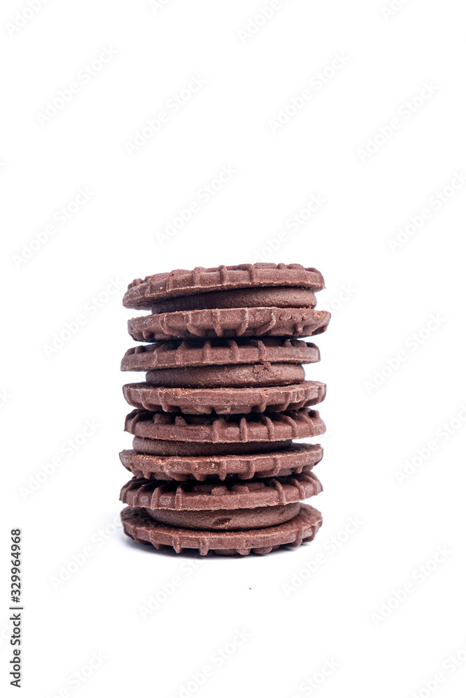 chocolate cookies isolated on white background chocolate cookies isolated on white background